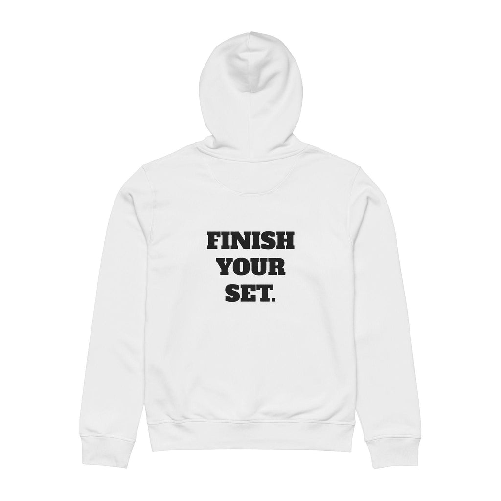 Lift, Race, Move / Finish Your Set Hoodie | Drummer Fitness Typography Sweatshirt