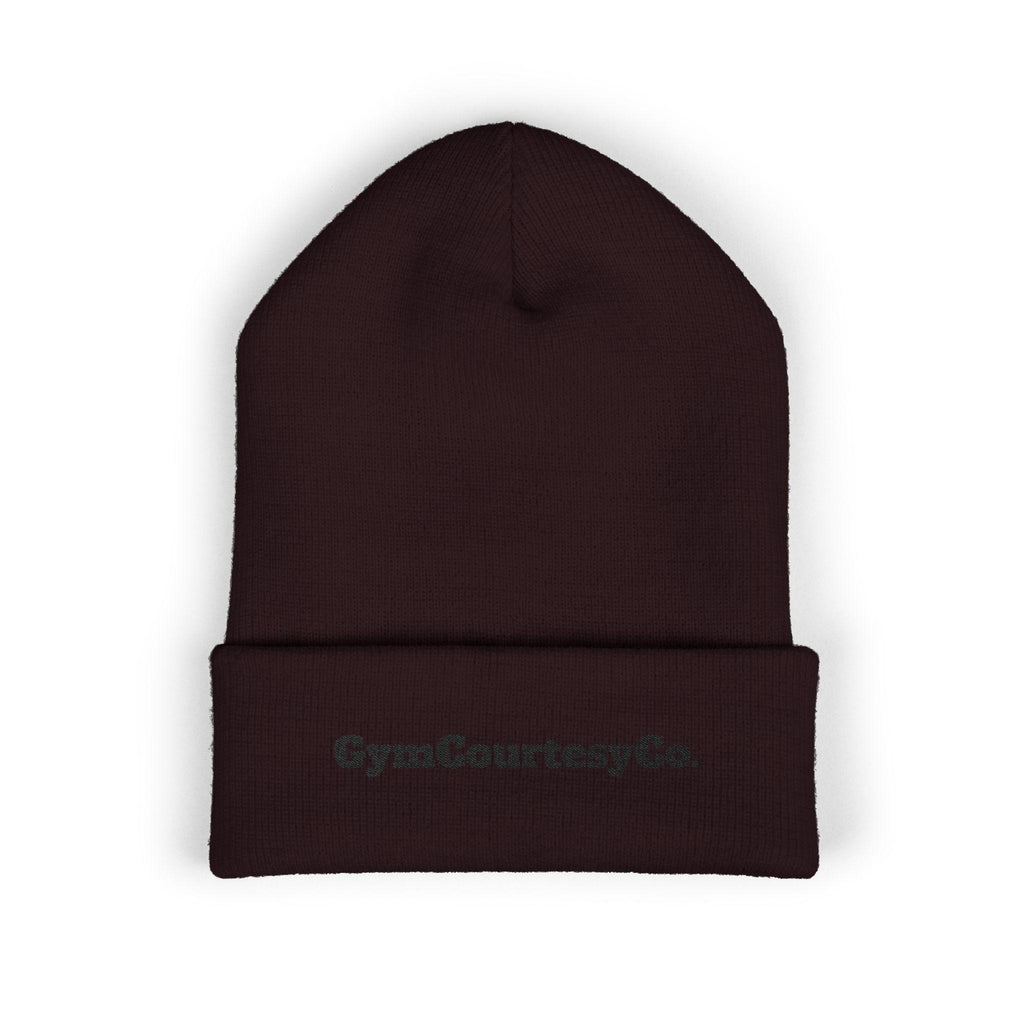 GymCourtesyCo. embroidered cuffed beanie | Embroidery logo knit hat