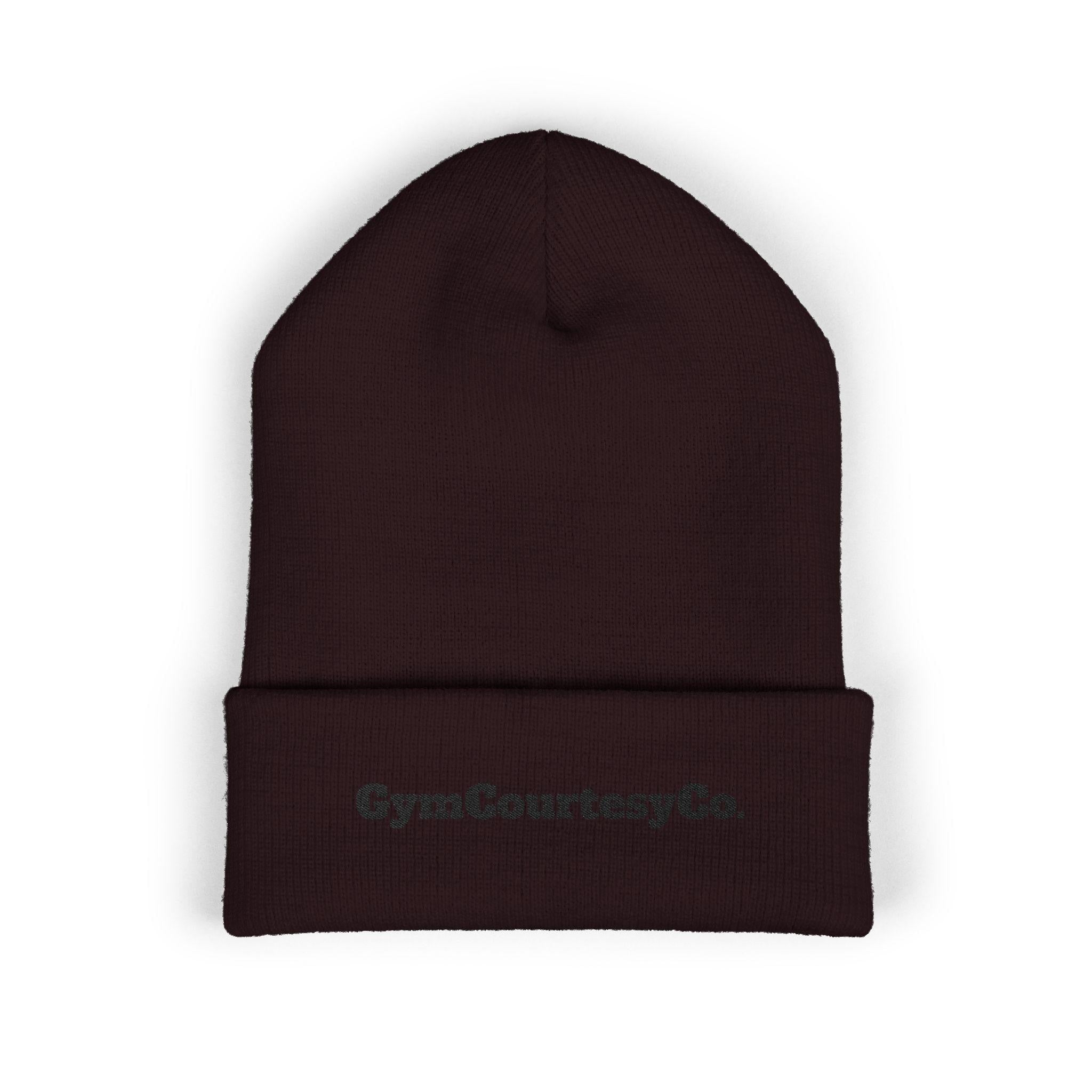 GymCourtesyCo. embroidered cuffed beanie | Embroidery logo knit hat