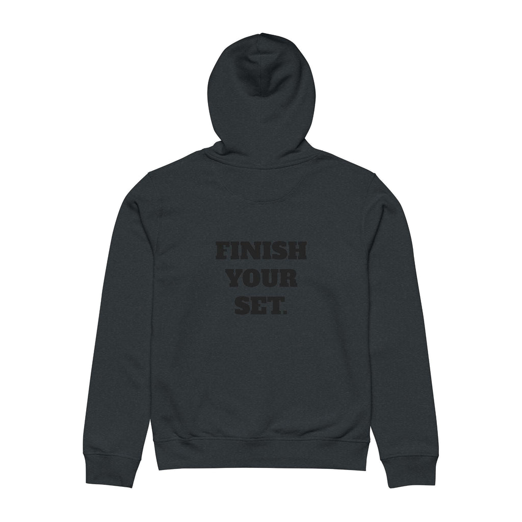 Lift, Race, Move / Finish Your Set Hoodie | Drummer Fitness Typography Sweatshirt
