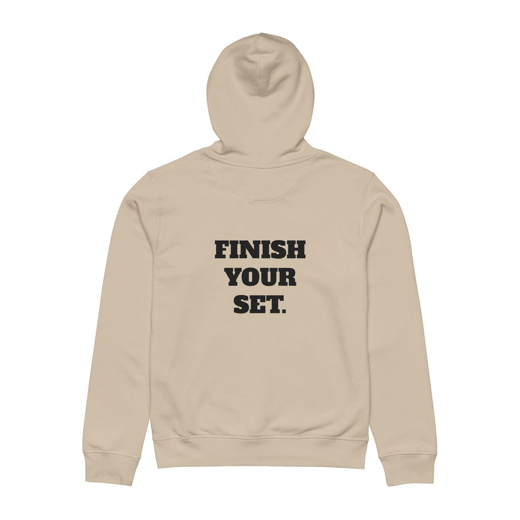 Lift, Race, Move / Finish Your Set Hoodie | Drummer Fitness Typography Sweatshirt