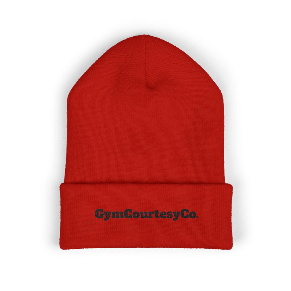 GymCourtesyCo. embroidered cuffed beanie | Embroidery logo knit hat