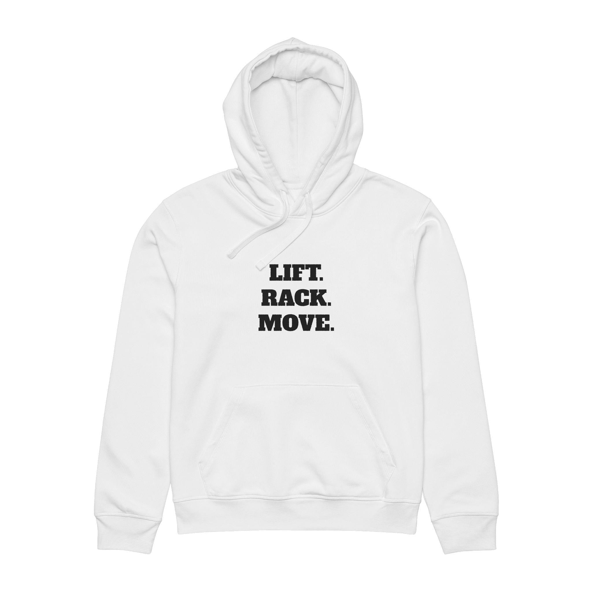 Lift, Race, Move / Finish Your Set Hoodie | Drummer Fitness Typography Sweatshirt