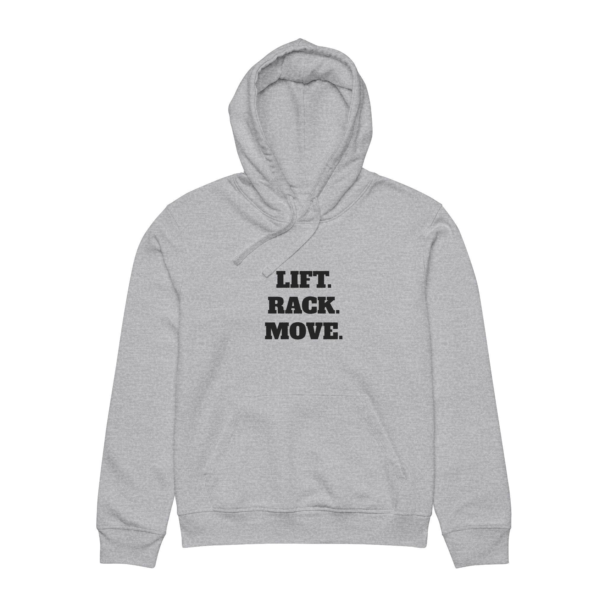 Lift, Race, Move / Finish Your Set Hoodie | Drummer Fitness Typography Sweatshirt