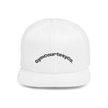 gymcourtesyco. arch logo Flat Bill Snapback | embroidered cap, streetwear
