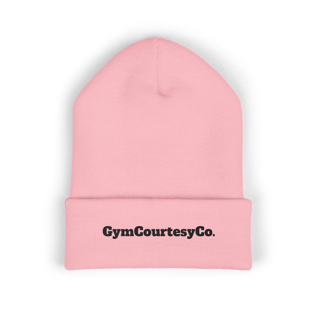 GymCourtesyCo. embroidered cuffed beanie | Embroidery logo knit hat