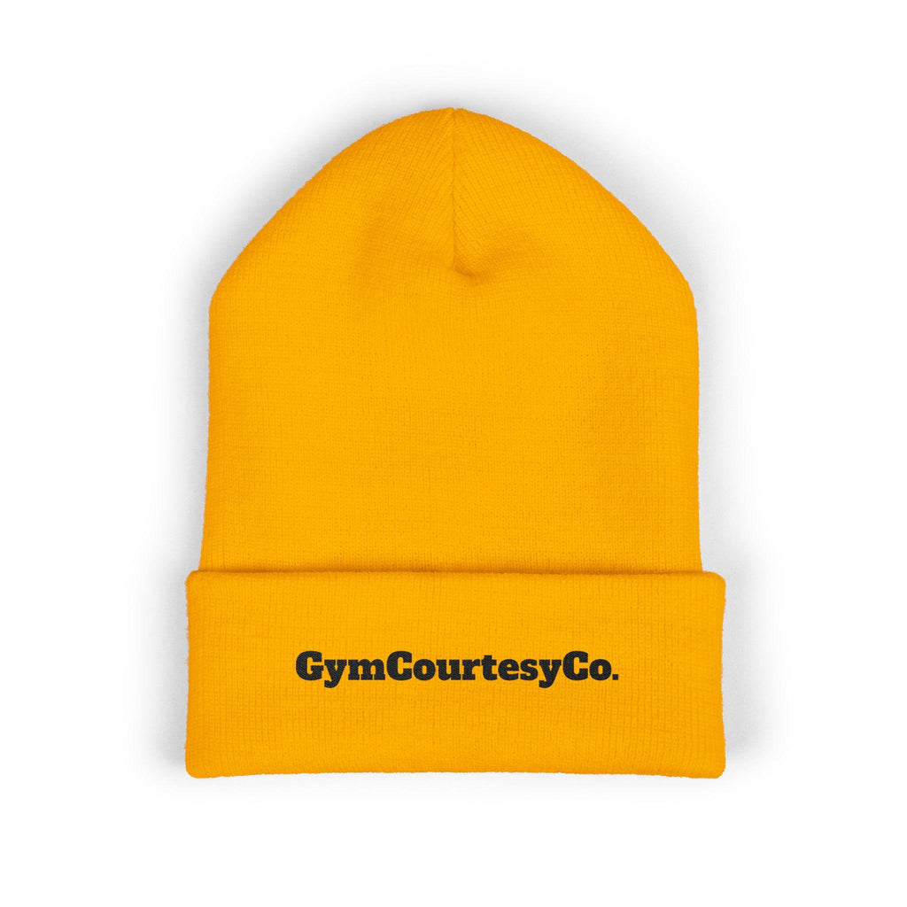 GymCourtesyCo. embroidered cuffed beanie | Embroidery logo knit hat