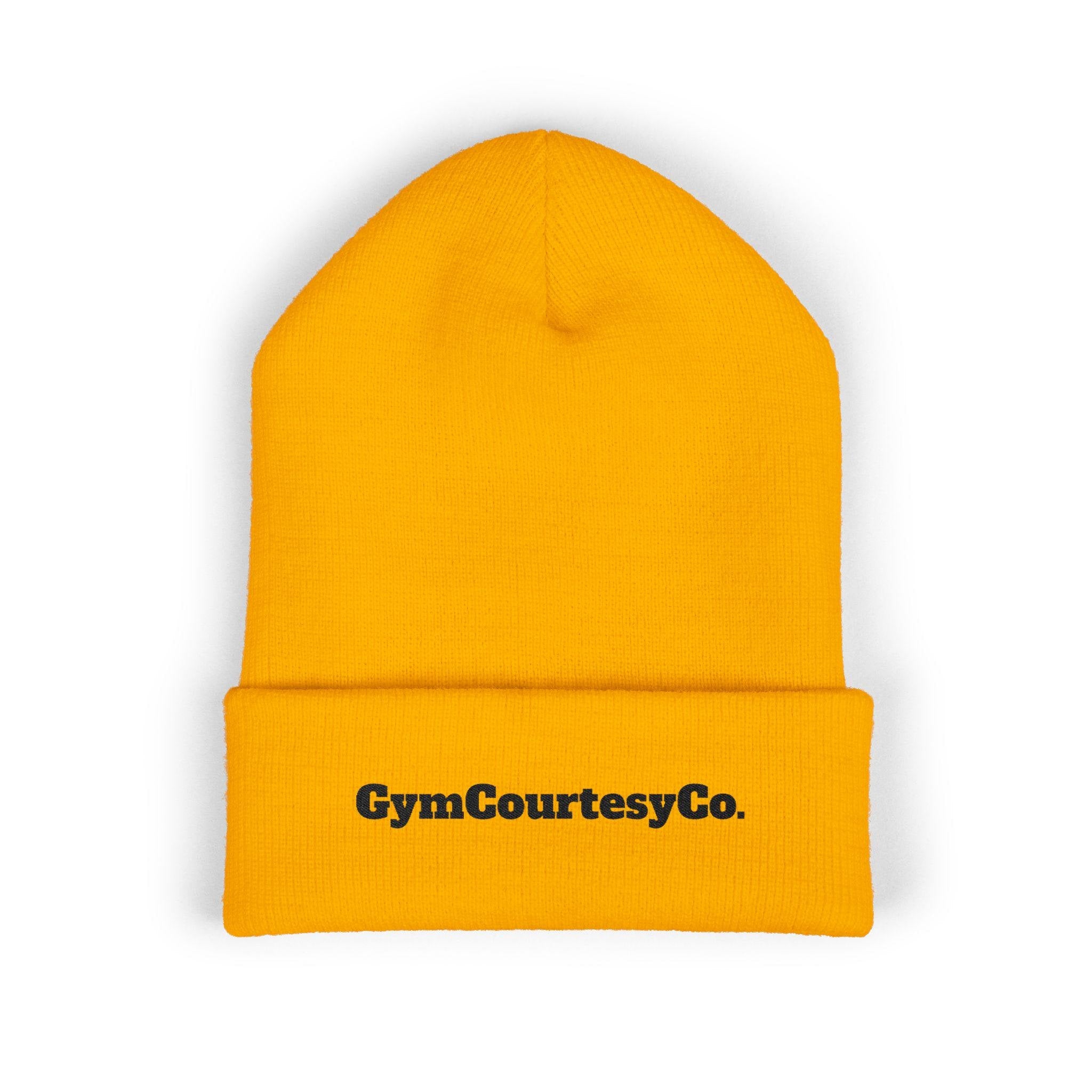 GymCourtesyCo. embroidered cuffed beanie | Embroidery logo knit hat