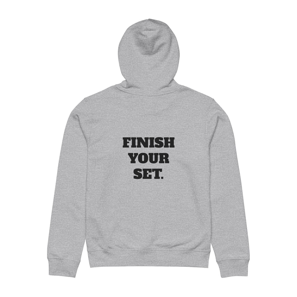 Lift, Race, Move / Finish Your Set Hoodie | Drummer Fitness Typography Sweatshirt